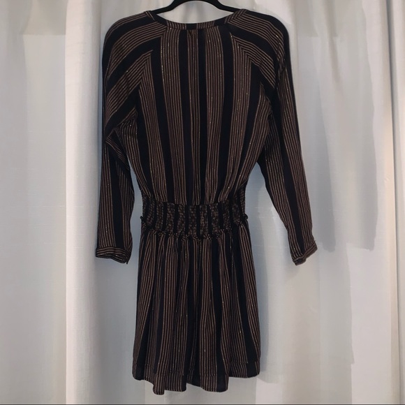 Rails Jasmine Smocked Waist Mini Dress - Midas Metallic Stripe - Picture 5 of 6